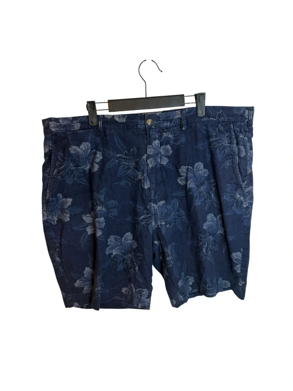 Polo Ralph Lauren Navy Blue Hibiscus Flat Front Classic Fit Shorts